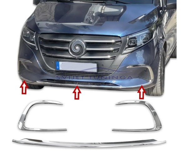 UKRASNE LAJSNE PREDNJEG BRANIKA  ZA MERCEDES W447 V-KLASA REDIZAJN - KROM