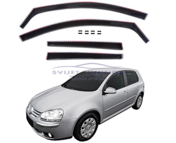 BOČNI VJETROBRANI - DEFLEKTORI ZRAKA ZA VW GOLF V - CRNI