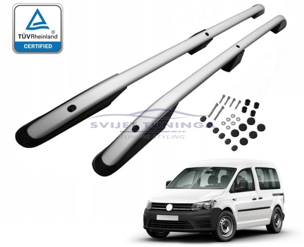 UZDUŽNI KROVNI NOSAČI ZA VW CADDY IV KRATKI - SREBRNI - TUV