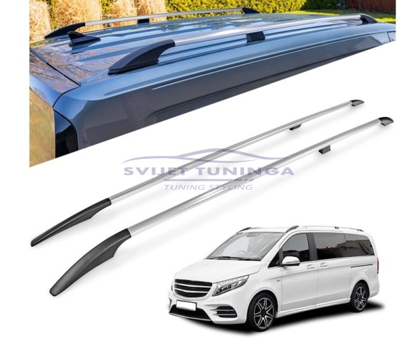 UZDUŽNI KROVNI NOSAČI ZA MERCEDES V KLASA W447 L1 - SREBRNO SJAJNI