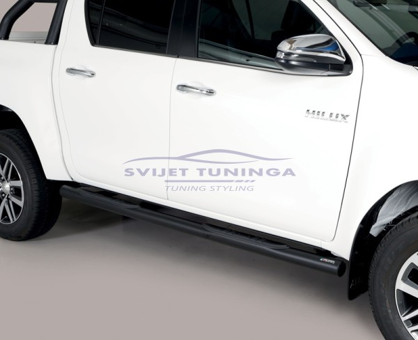 OKRUGLE BOČNE STEPENICE ZA TOYOTA HILUX VIII - CERTIFIKAT-CRNE