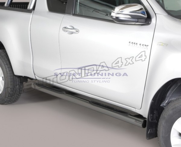 OKRUGLE BOČNE STEPENICE ZA TOYOTA HILUX VIII EXTRA CAB-CRNE
