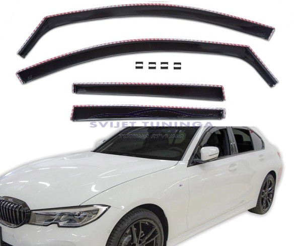 BOČNI VJETROBRANI - DEFLEKTORI ZRAKA  ZA BMW 3 G20 - CRNI