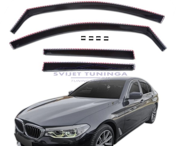BOČNI VJETROBRANI - DEFLEKTORI ZRAKA  ZA BMW 5 G30 - CRNI