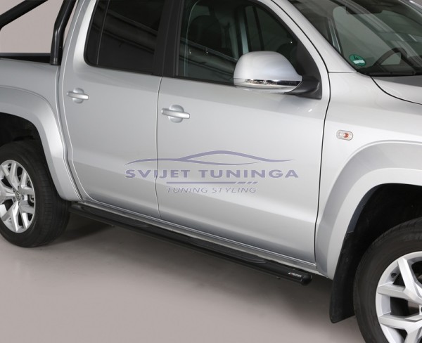 BOČNE STEPENICE ZA VW AMAROK REDIZAJN - CRNE - OVALNE