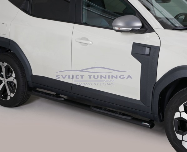 BOČNE STEPENICE ZA DACIA DUSTER III - CRNE - OVALNE