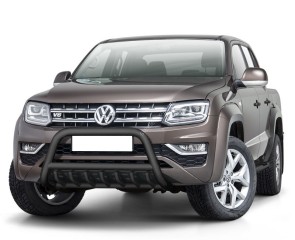 BULL BAR S DONJOM ZAŠTITOM ZA VW AMAROK REDIZAJN - GRIL - CRNI