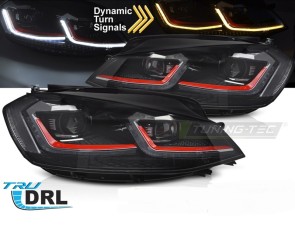 LED DRL FAROVI ZA GOLF VII REDIZAJN  - CRVENI
