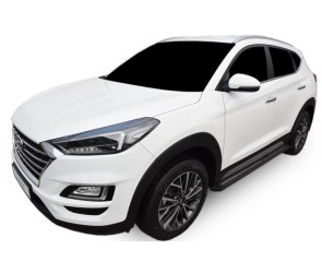 BOČNE STEPENICE-PRAGOVI ZA HYUNDAI TUCSON TL - CRNE + NATPIS