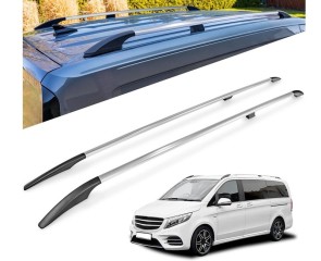 UZDUŽNI KROVNI NOSAČI ZA MERCEDES V KLASA W447 L1 - SREBRNO SJAJNI